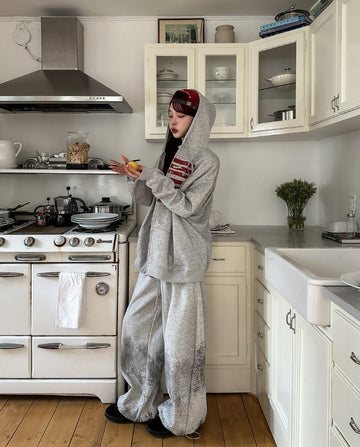 America Crop Hooded Zip-Up